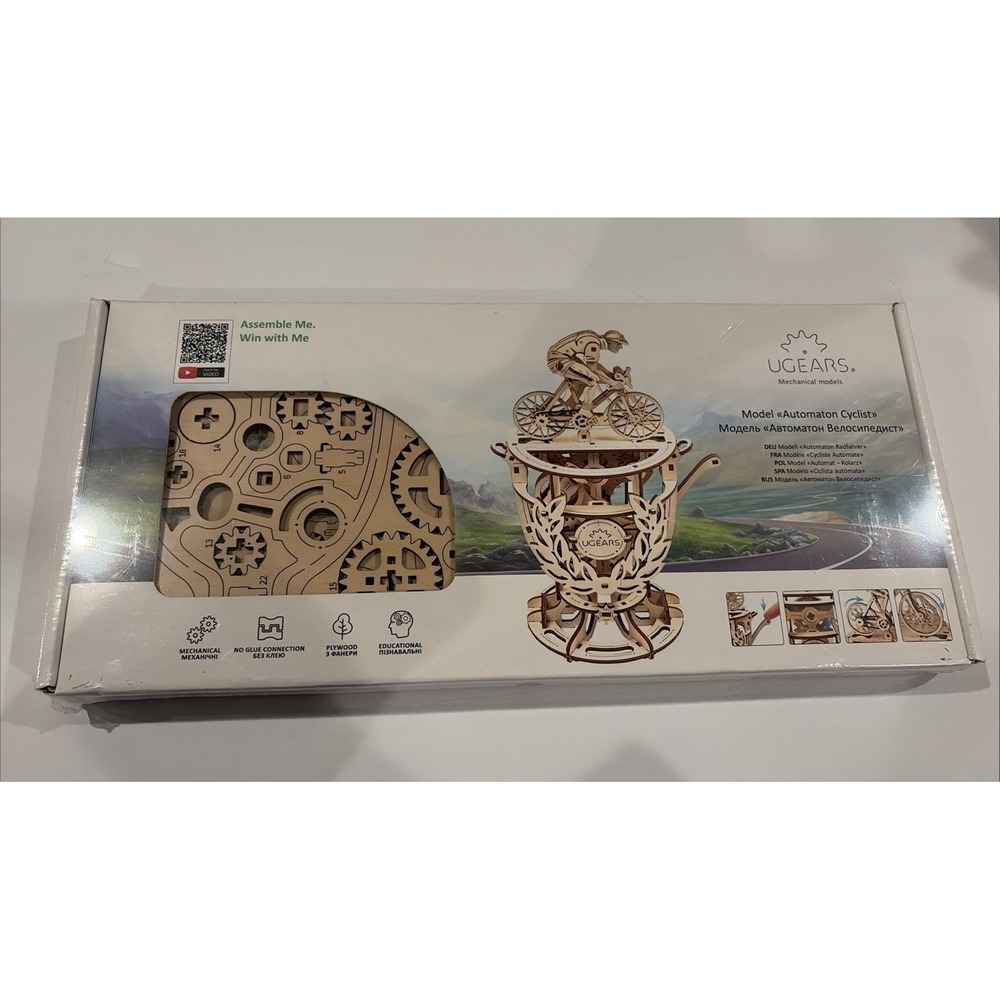 Ugears 70148 Wooden 3D Mechanical Model Automaton "Cyclist" - Sealed New